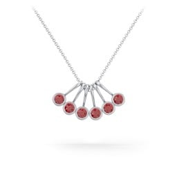 Multi Bezel Set Birthstone Necklace - 6 Stone