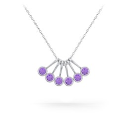 Multi Bezel Set Birthstone Necklace - 6 Stone
