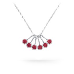 Multi Bezel Set Birthstone Necklace - 6 Stone