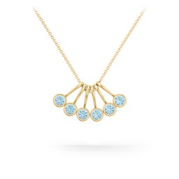 Multi Bezel Set Birthstone Necklace - 6 Stone in 18K Gold Plated Silver