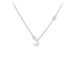 Pavé J Initial Necklace with Satellite Gemstone