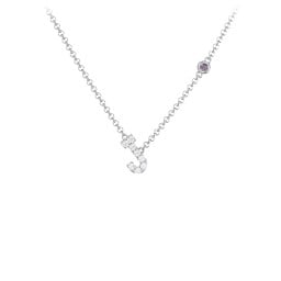 Pavé J Initial Necklace with Satellite Gemstone
