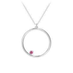 Open Circle Necklace with 1 Birthstone