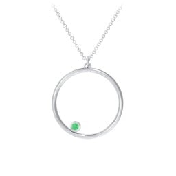 Open Circle Necklace with 1 Birthstone