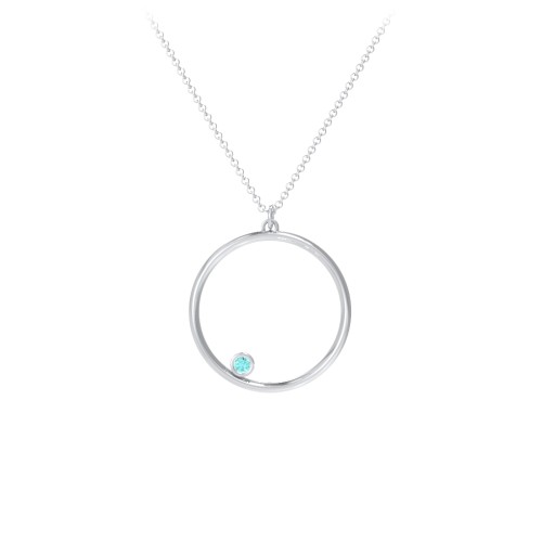 Open Circle Necklace with 1 Birthstone