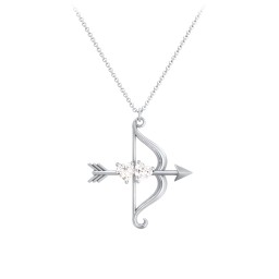 Cupid's Arrow Necklace in 925 Sterling Silver with Cubic Zirconia