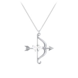 Cupid's Arrow Necklace in 925 Sterling Silver with Diamond