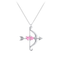 Cupid's Arrow Necklace in 925 Sterling Silver with Pink Tourmaline