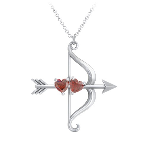 Cupid's Arrow Necklace – Sterling Silver with Garnet