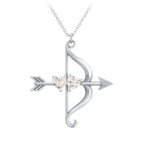 Cupid's Arrow Necklace – Sterling Silver with Cubic Zirconia