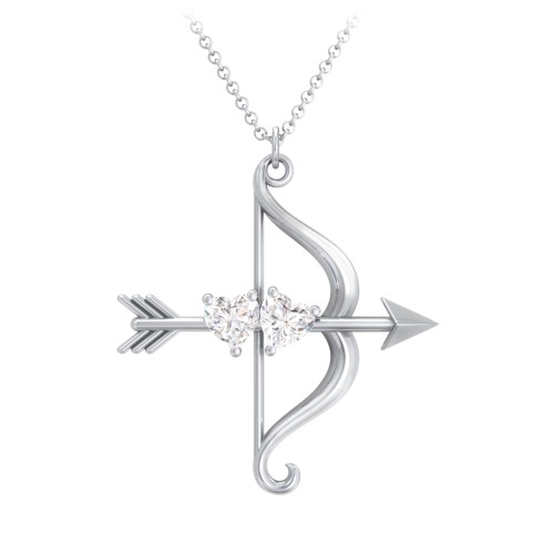 Cupid's Arrow Necklace – Sterling Silver with Diamond