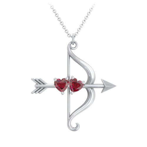 Cupid's Arrow Necklace – Sterling Silver with Ruby