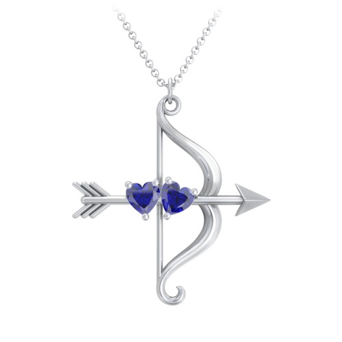 Cupid's Arrow Necklace – Sterling Silver with Blue Sapphire
