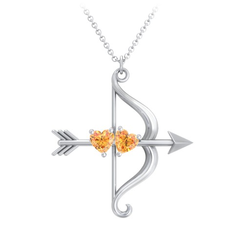 Cupid's Arrow Necklace – Sterling Silver with Citrine