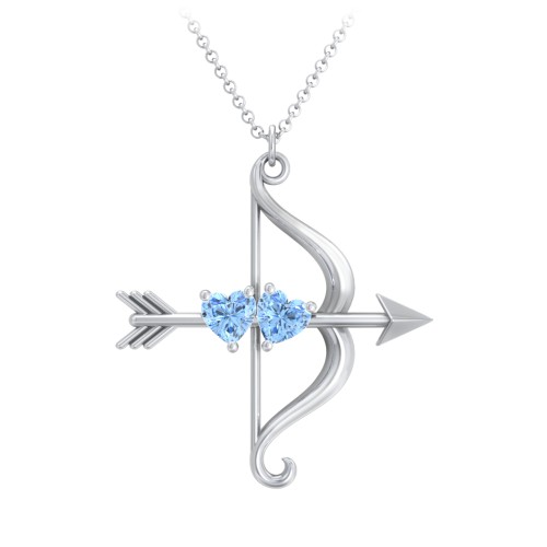 Cupid's Arrow Necklace – Sterling Silver with Blue Topaz