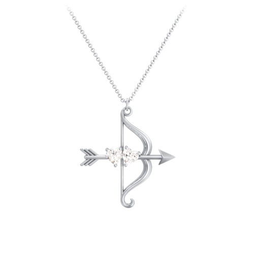Cupid's Arrow Necklace – Sterling Silver with Cubic Zirconia