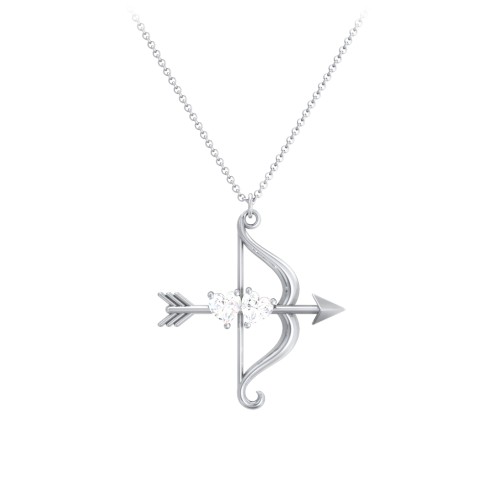 Cupid's Arrow Necklace – Sterling Silver with Diamond
