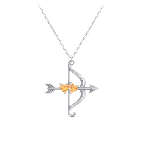 Cupid's Arrow Necklace – Sterling Silver with Citrine