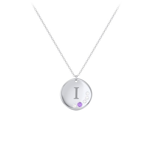 Engravable Round Pebble Necklace with Accents