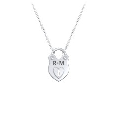 Engravable Love Lock Necklace – Sterling Silver