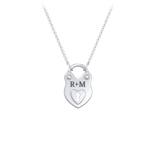 Engravable Love Lock Necklace – Sterling Silver