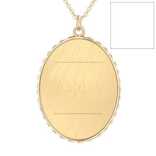 Engravable North Star Medallion Necklace with Accent Stone
