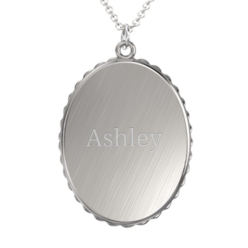 Engravable North Star Medallion Necklace with Accent Stone – Sterling Silver with Peridot