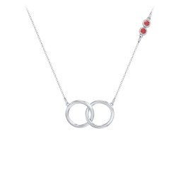 Interlocking Rings Pendant with Bezel Set Gemstones in 925 Sterling Silver