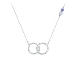 Interlocking Rings Pendant with Bezel Set Gemstones