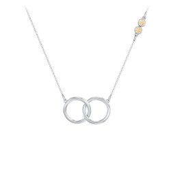 Interlocking Rings Pendant with Bezel Set Gemstones in 925 Sterling Silver with Citrine