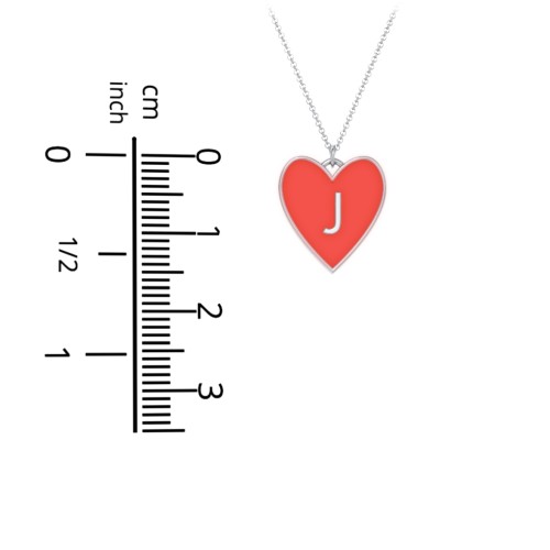 Engravable Initial Cold Enamel Heart Necklace – Sterling Silver