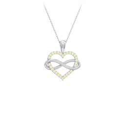 Infinity Wrapped Pave Heart Pendant