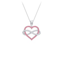 Infinity Wrapped Pave Heart Pendant in 925 Sterling Silver