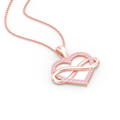 Infinity Wrapped Pave Heart Pendant