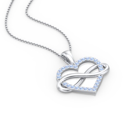 Infinity Wrapped Pave Heart Pendant