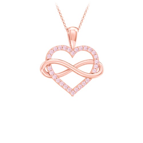 Infinity Wrapped Pave Heart Pendant