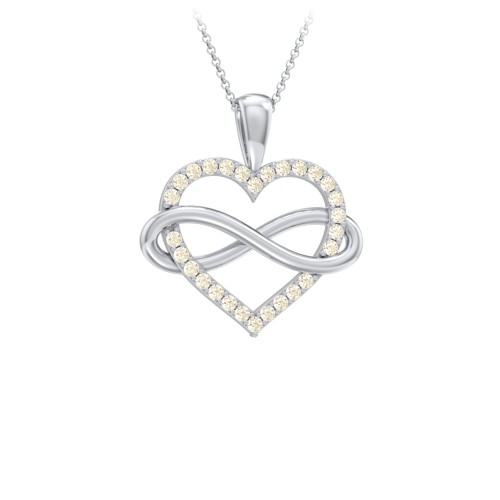Infinity Wrapped Pave Heart Pendant