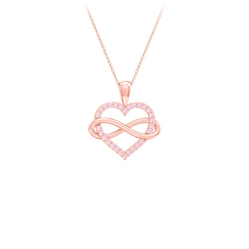 Infinity Wrapped Pave Heart Pendant