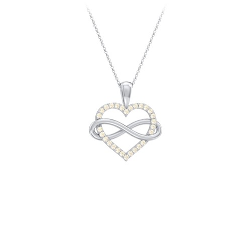 Infinity Wrapped Pave Heart Pendant
