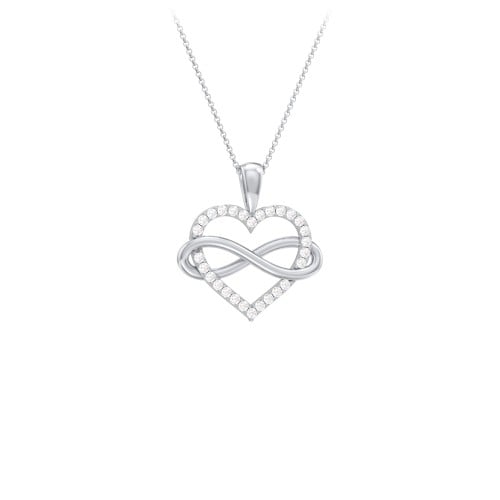 Infinity Wrapped Pave Heart Pendant