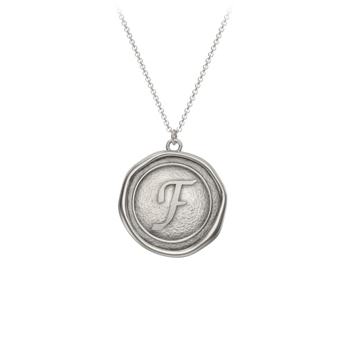 Initial Medallion Necklace - F