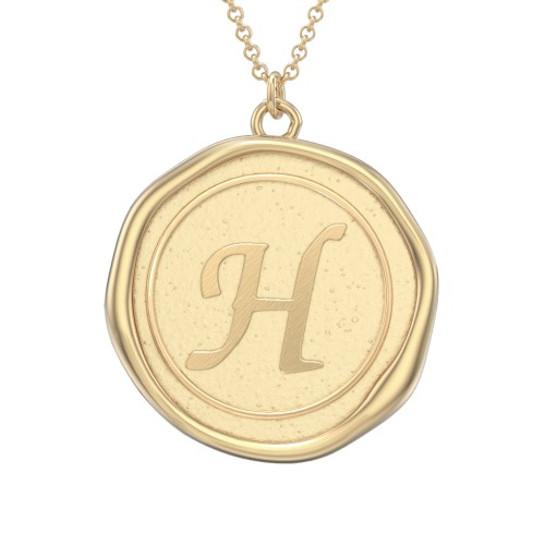 Initial Medallion Necklace - H