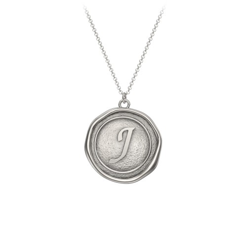 Initial Medallion Necklace - J