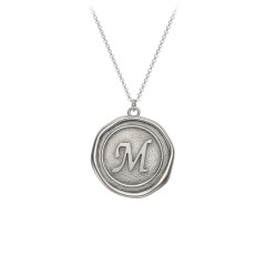 Initial Medallion Necklace - M – Sterling Silver