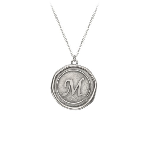 Initial Medallion Necklace - M – Sterling Silver