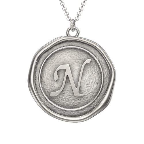 Initial Medallion Necklace - N – Sterling Silver