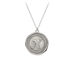 Initial Medallion Necklace - N – Sterling Silver