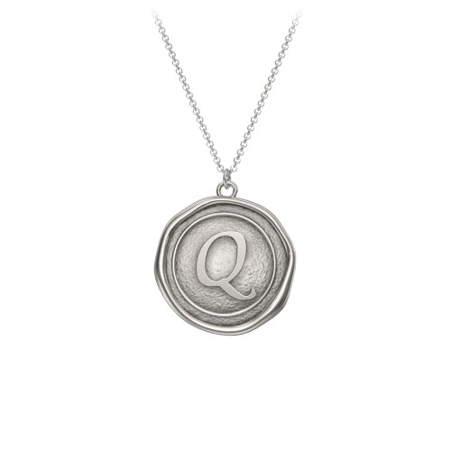 Initial Medallion Necklace - Q