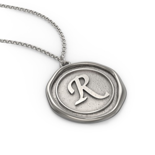 Initial Medallion Necklace - R