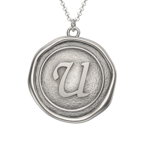 Initial Medallion Necklace - U